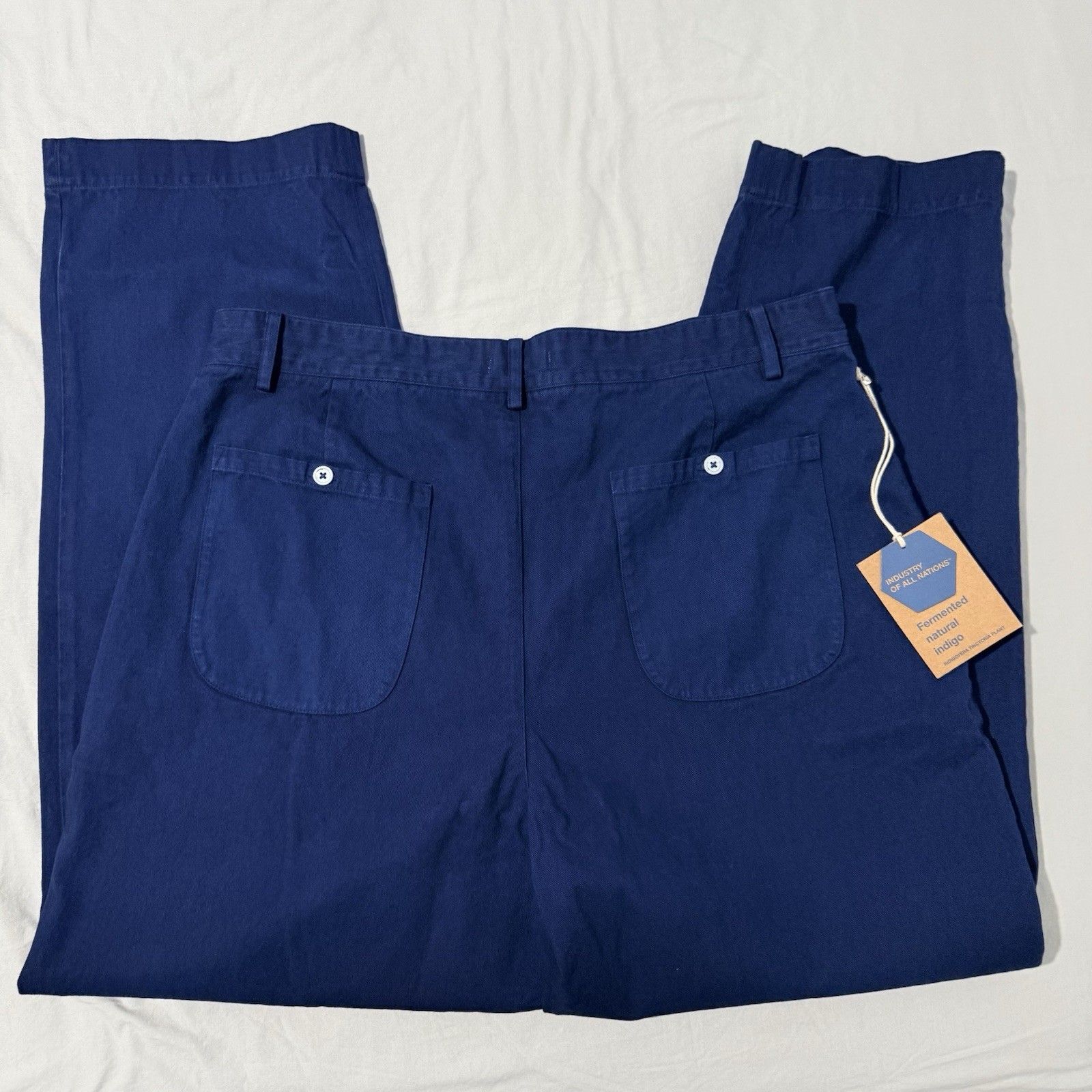 Industry Of All Nations Men’s Indigo 12 Chino Organic Cotton Pants 36 Nwt — image 8 of 8